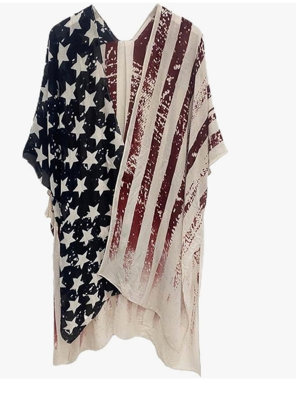American Flag Kimono Cover-Up in Red, White & Blue RT $36